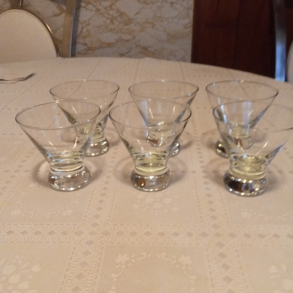 🆕 6 Vintage, MCM, Atomic, Dessert, Cocktail Martini, Flared, Wide, NWOT - Picture 2 of 9